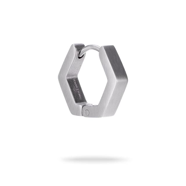 Angebot: Fynch-Hatton Herren Creole Hexagon aus Edelstahl in Silber & Silber Antik 🛍️