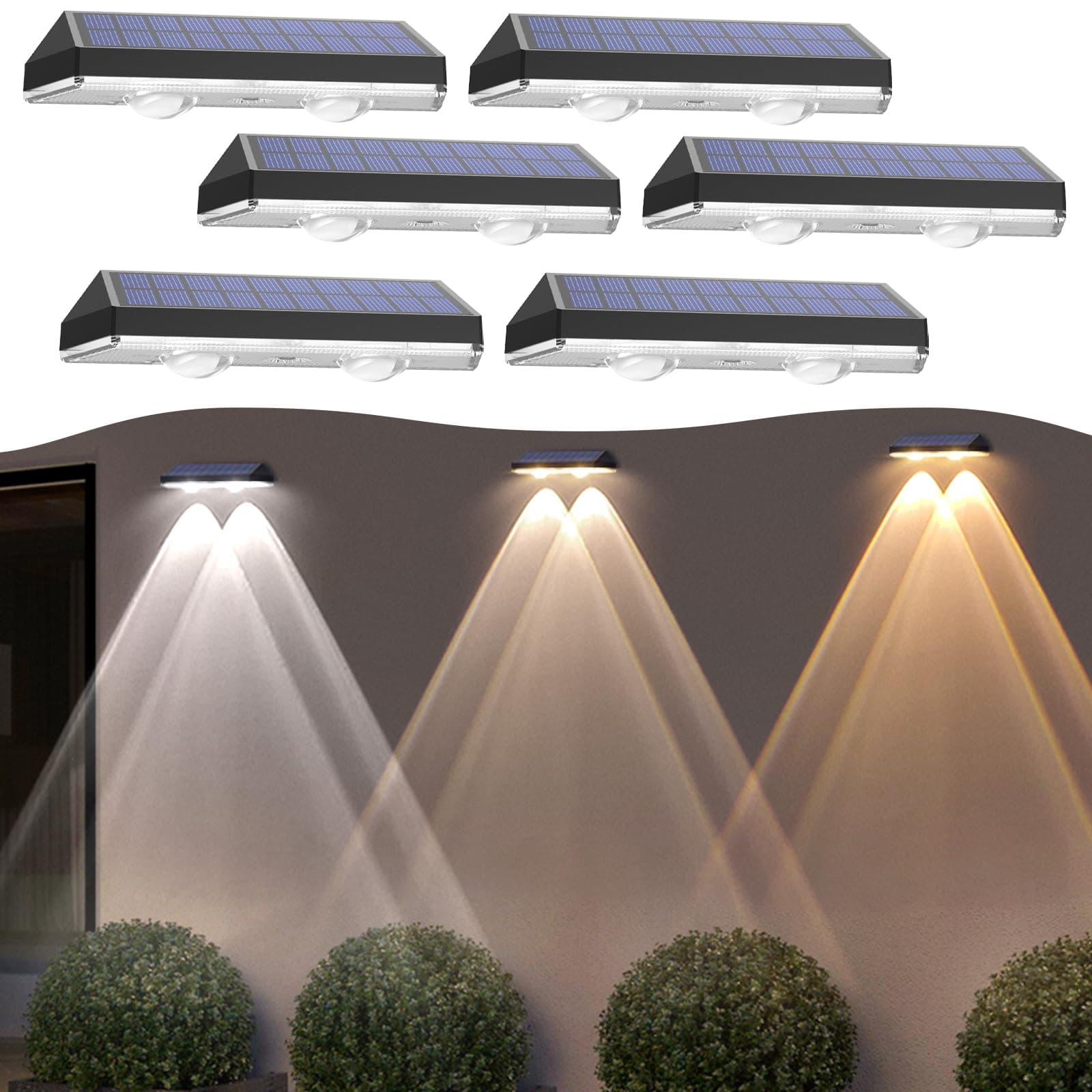 🌞🌿 Liyade Solarlampen für Außen - 6 Stück - Weiß