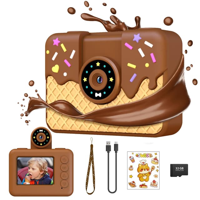 Ushining Kinderkamera 10X Zoom Selfie Kamera 1080P Digitalkamera 🍫📷