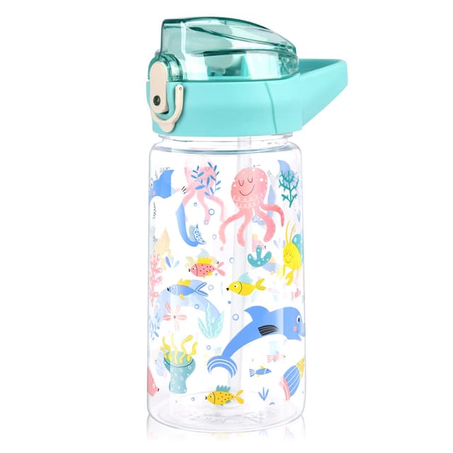 🌟 Kindertrinkflasche mit Strohhalm - Flintronic 500ml