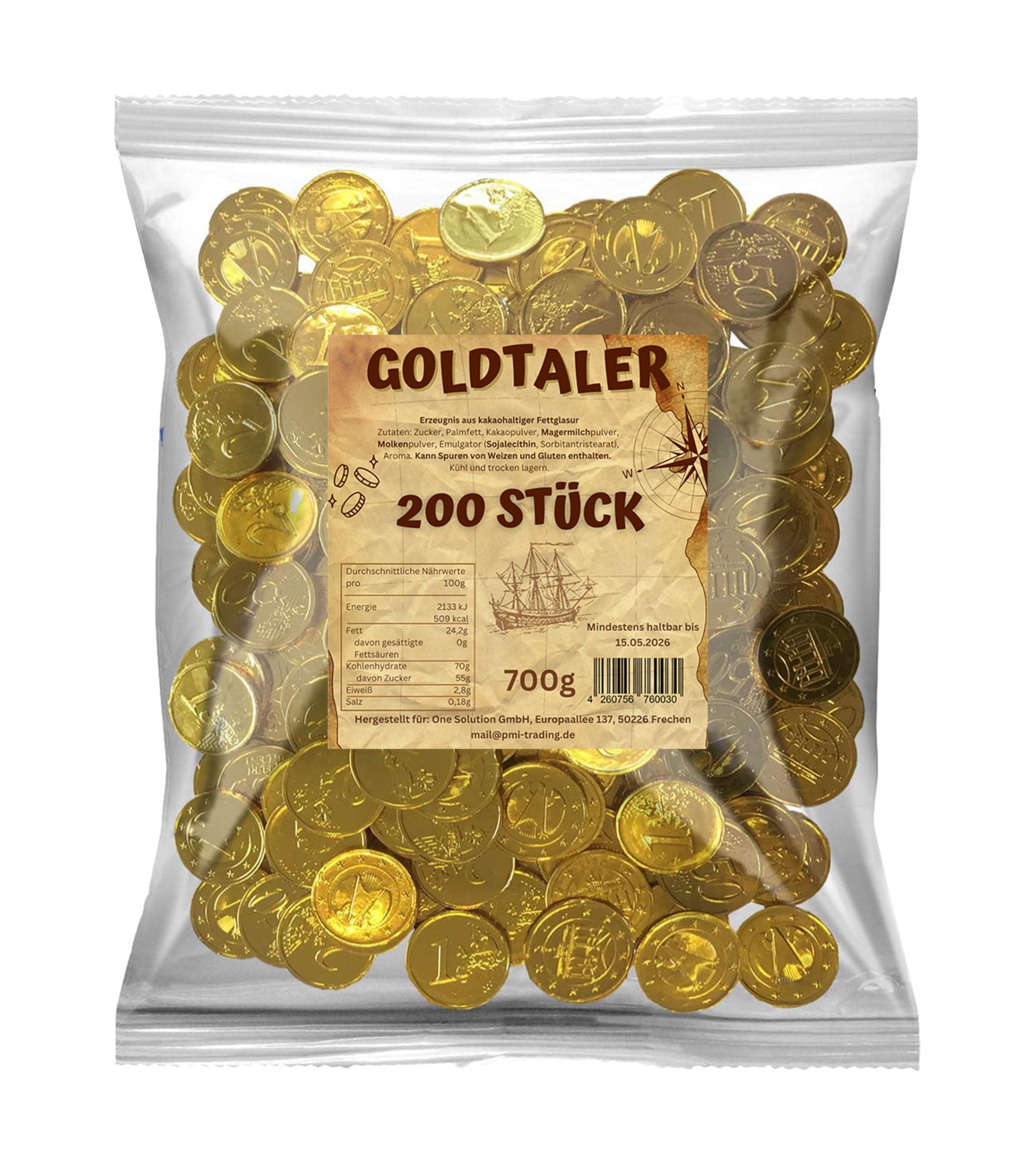 Goldtaler aus Schokolade 200 Stück 🍫🎉