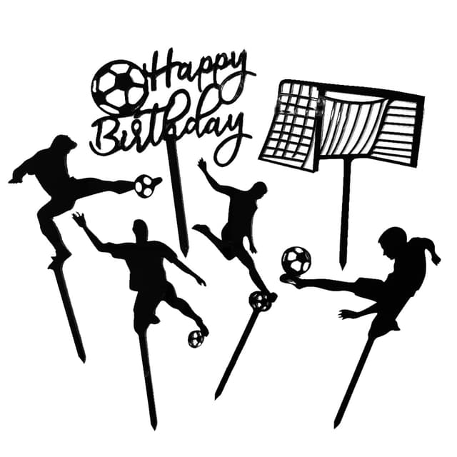 🎉 Borsgye 6 Stück Fußball Kuchenaufsätze Acryl Tortenstecker Cupcake Deko 🍰