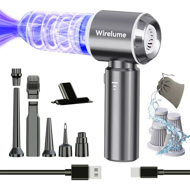 Wirelume Handstaubsauger Akku Auto kabellos 4 in 1 Autostaubsauger