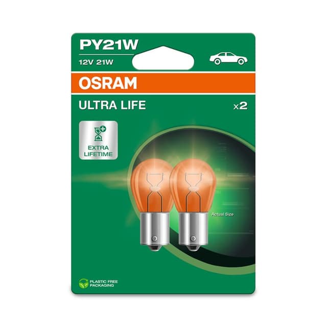 🔥 Super Deal! Osram ULTRA LIFE PY21W, Doppelblister (2 Lampen), weiß