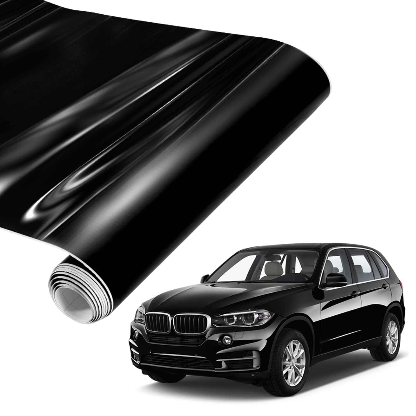 Spurtar Vinylfolie Schwarz Hochglanz, 30,5 x 152 cm 🚗