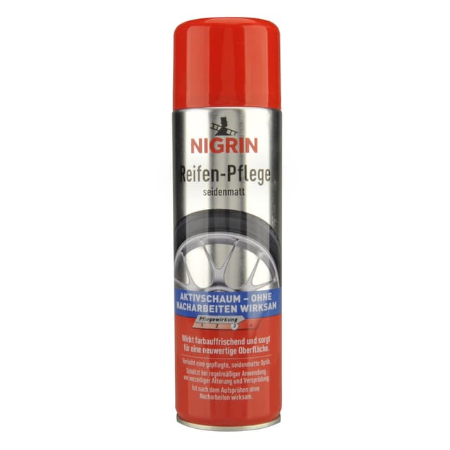 🚗 NIGRIN Reifenpflege Schaum-Reiniger, 500 ml 🌟 Schützt Autoreifen vor UV-Strahlen, Schmutz und Salz!