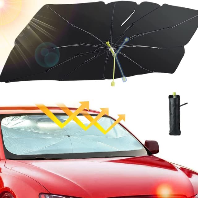 Aluusy 2025 Faltbarer Sommer Sonnenschirm für Auto Windschutzscheibe