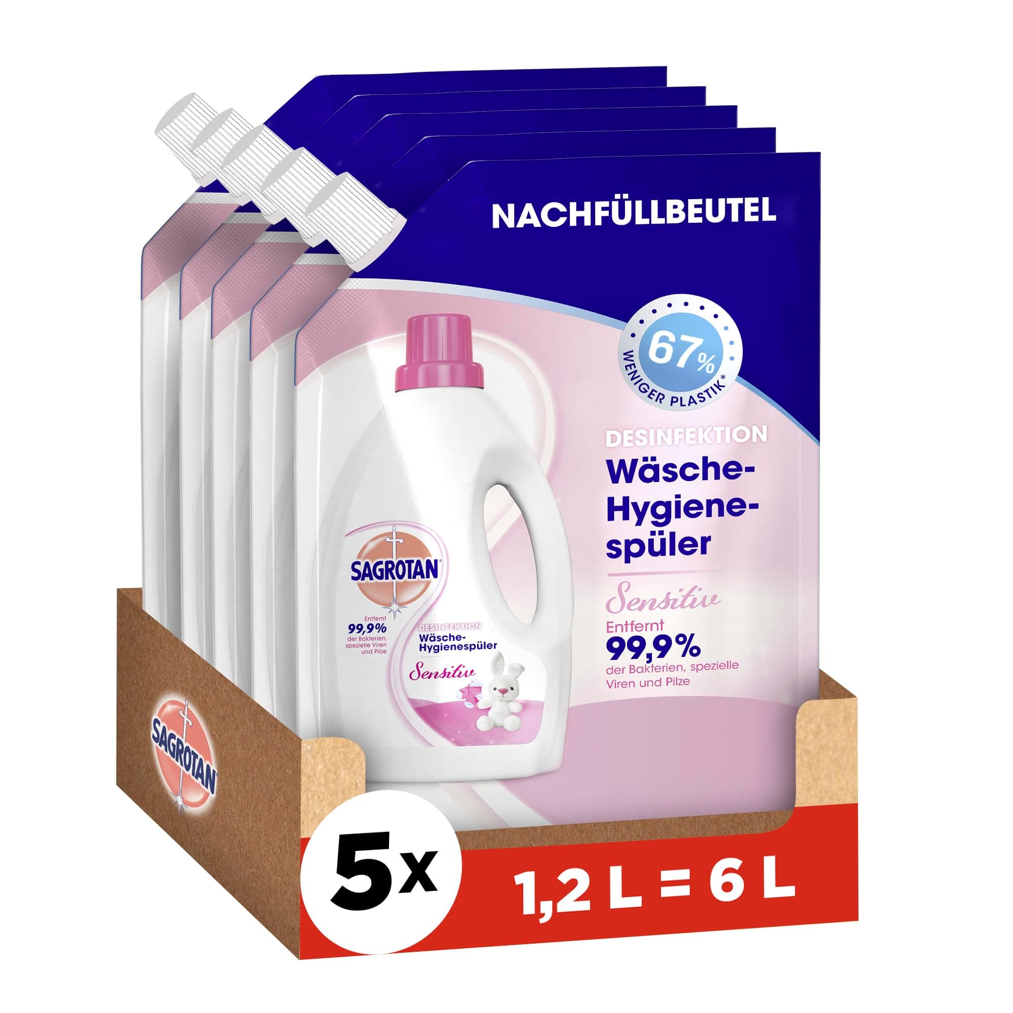 Sagrotan Wäsche-Hygienespüler Sensitiv Nachfüller - Desinfektionsspüler für hygienisch saubere Wäsche 🌟