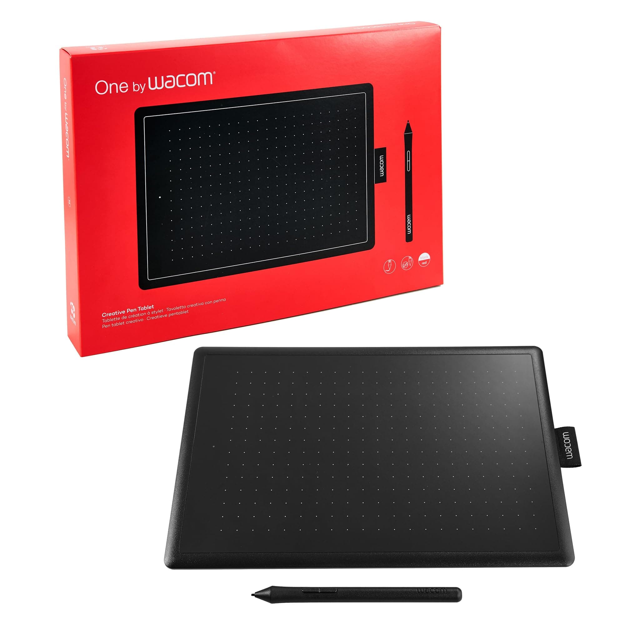🎨🖊️ One by Wacom Stifttablett Medium in Schwarz/Rot - Sonderangebot!