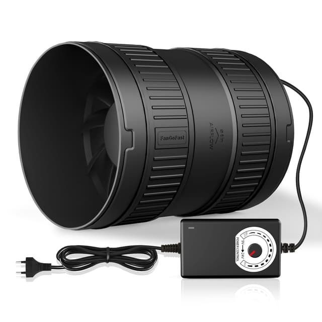 🌬️ FanGoFast Rohrventilator 150mm - Regelbar, 587m³/h Inline-Rohrlüfter mit EU-Stecker