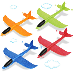 VCOSTORE Styroporflieger Wurfgleiter Kinder, 4 Stück Flugzeug Spielzeug Styropor Segelflieger Groß Segelflugzeug für Kinder und Erwachsene Tarnung
