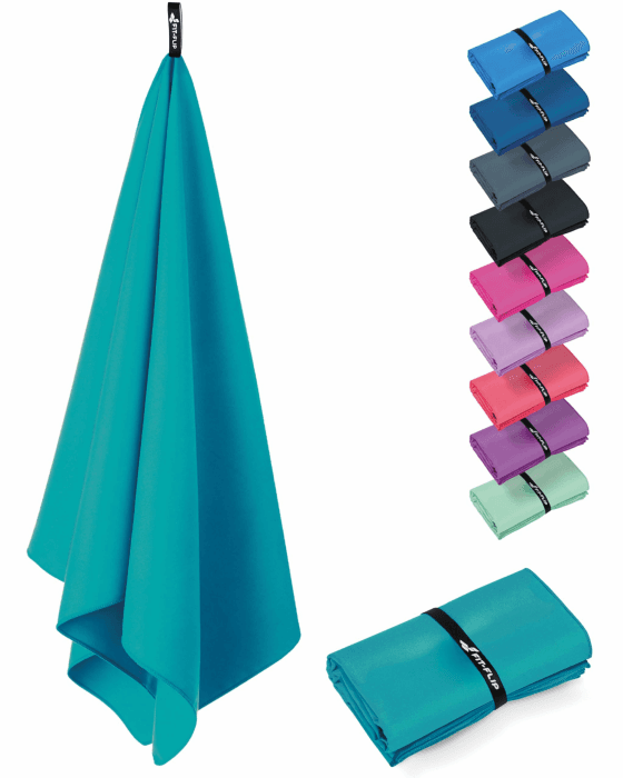 Fit-Flip Microfaser Handtuch - Kompakt & Leicht 🌟 Fitness, Sport, Schwimmen 🏊‍♂️ Petrol Blue 160x80cm