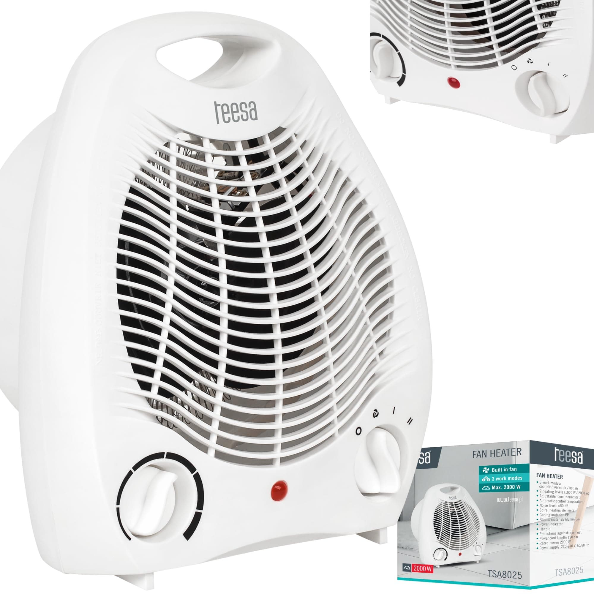 🔥 Teesa TSA8025 Heizlüfter 3 Funktionsmodi 🌡️