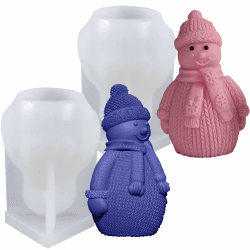 🎄🕯️ Behone 3D Weihnachten Schneemann Silikonform 2 Stück - DIY Gießform für Kerzen und Schokolade