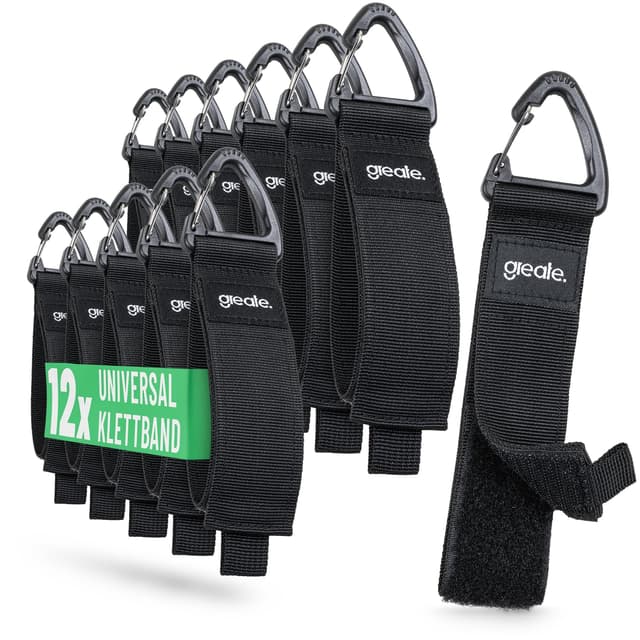 12x Verlängerungskabel Organizer & Aufhänger bis 22kg - Kabelhänger mit Klettband und Haken