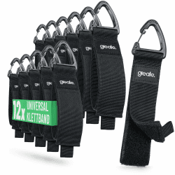 12x Verlängerungskabel Organizer & Aufhänger bis 22kg - Kabelhänger mit Klettband und Haken