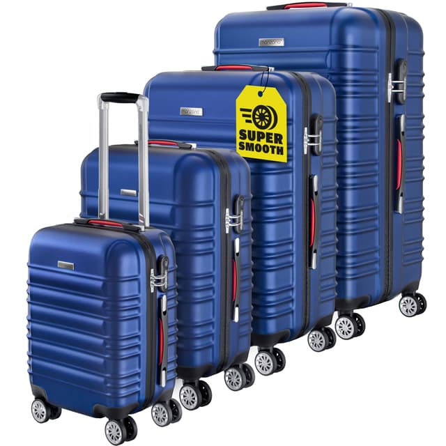 🛄 MONZANA® Kofferset 4tlg Hartschalen Koffer S-M-L-XL 🌍🔒