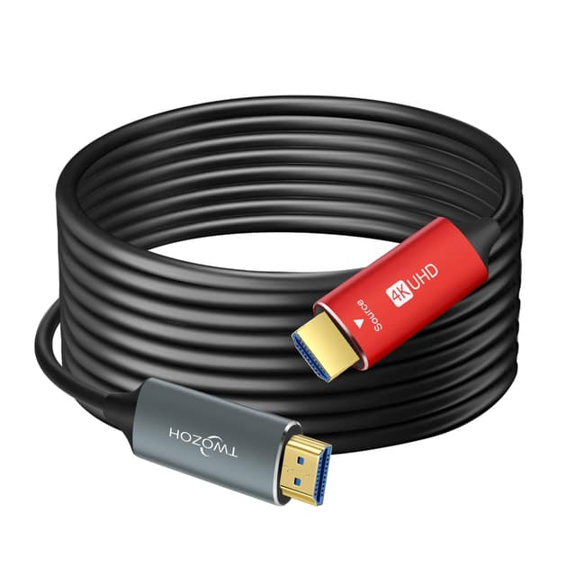 Twozoh HDMI Glasfaser Kabel 10M 🌟 High Speed UHD Fiber Optic HDMI Kabel 4K 60Hz 18Gbps
