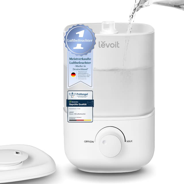 LEVOIT Top-Fill Luftbefeuchter für Schlafzimmer Kinderzimmer 🌿 25H Betriebsdauer 🌙 23dB leise 🌟 360° drehbare Düse 🌈 automatische Abschaltung