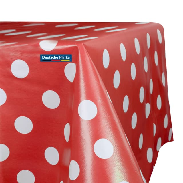 TEXMAXX® Wachstuchtischdecke - Punkte Muster in Rot-Weiß 140 x 220 cm