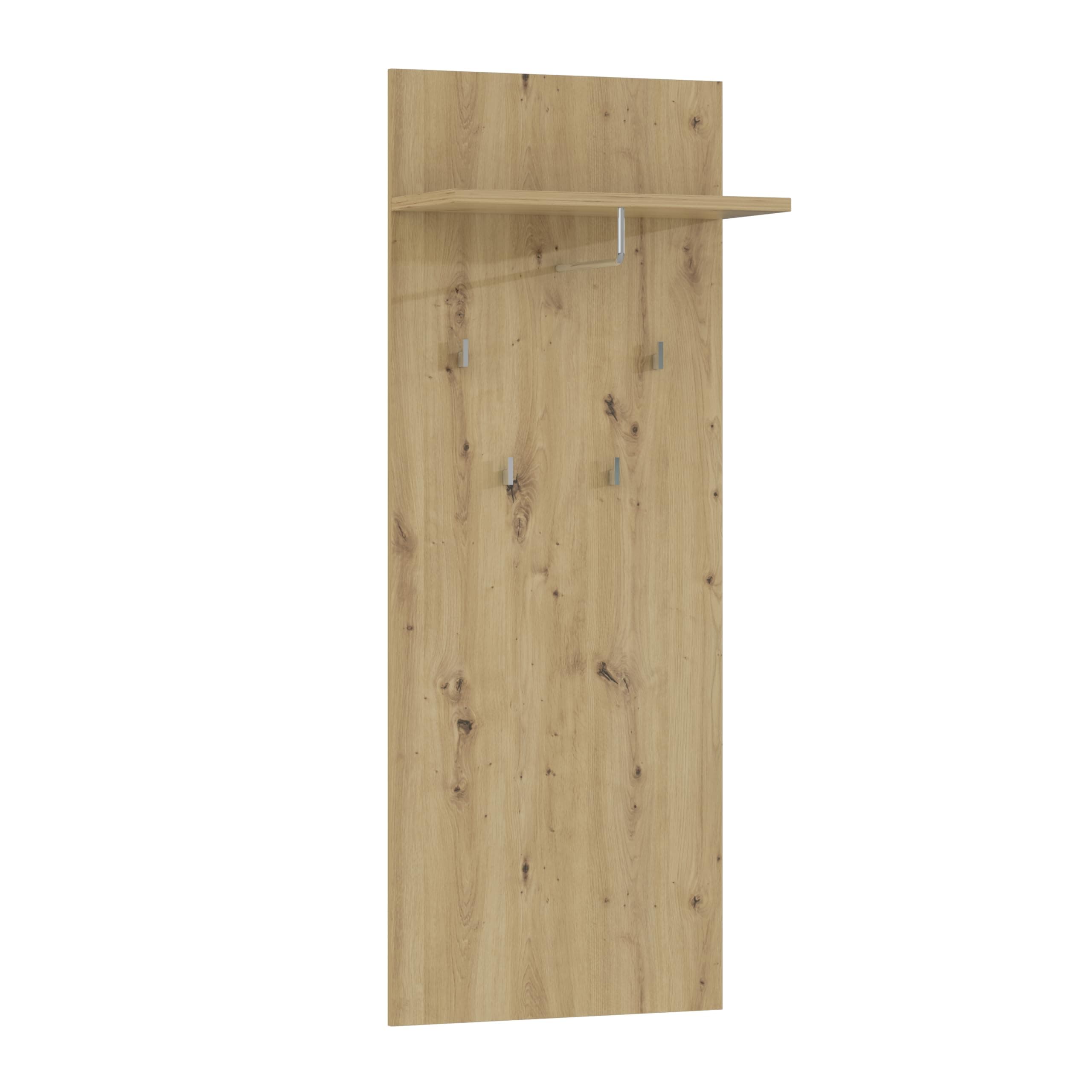 🌿 Forte TULUZA Kleiderpaneel 60 - Moderne Wandgarderobe mit Haken 🧥