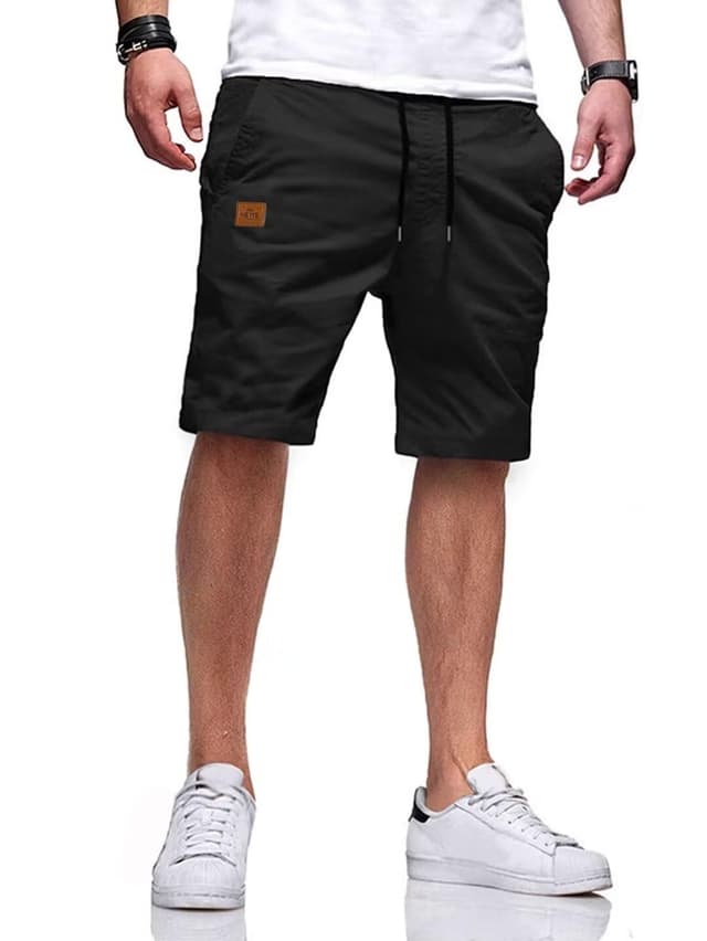 Tansozer Kurze Hosen Herren Sommer Chino Elastische Taille XXL Schwarz 🩳🌞