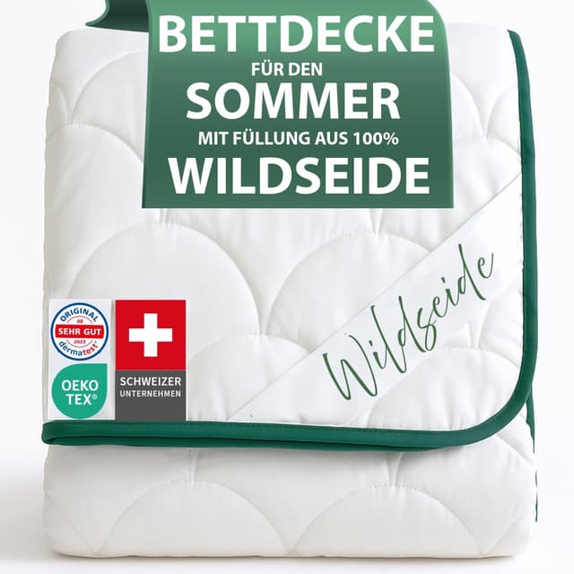Luxuriöse Sommerdecke 135x200 aus kühlender Wildseide 🌿 Luftige Bettdecke für erholsamen Schlaf im Sommer