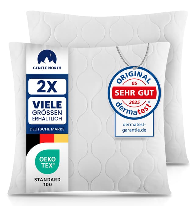 Angebot: 2er Set Gentle North Kopfkissen (60x60 cm) in Weiß