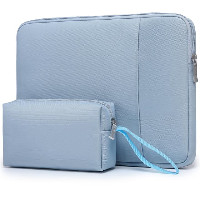 HYZUO 14-15 Zoll Laptop Tasche Set für MacBook Air 15 M4 M3 M2, MacBook Pro 15, 15" Surface Laptop, XPS 15 Plus, Laptop Schutzhülle für 14 Zoll Dell HP Lenovo ThinkPad Asus Acer Huawei, Blass Blau Blass Blau 14-15 Zoll