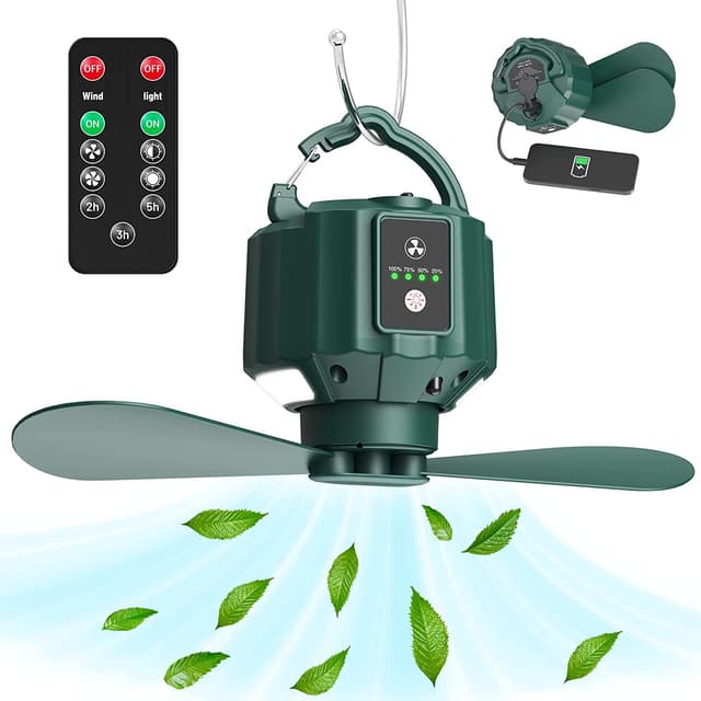 🏕️ Voniry USB Campingventilator Tragbarer mit Fernbedienung 🌀
