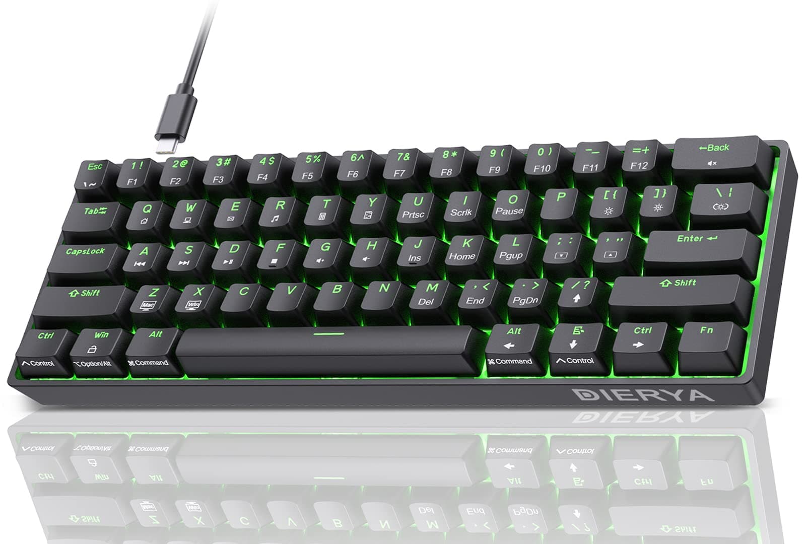 Dierya DK61se Gaming Tastatur mit Brown Tactile Switch