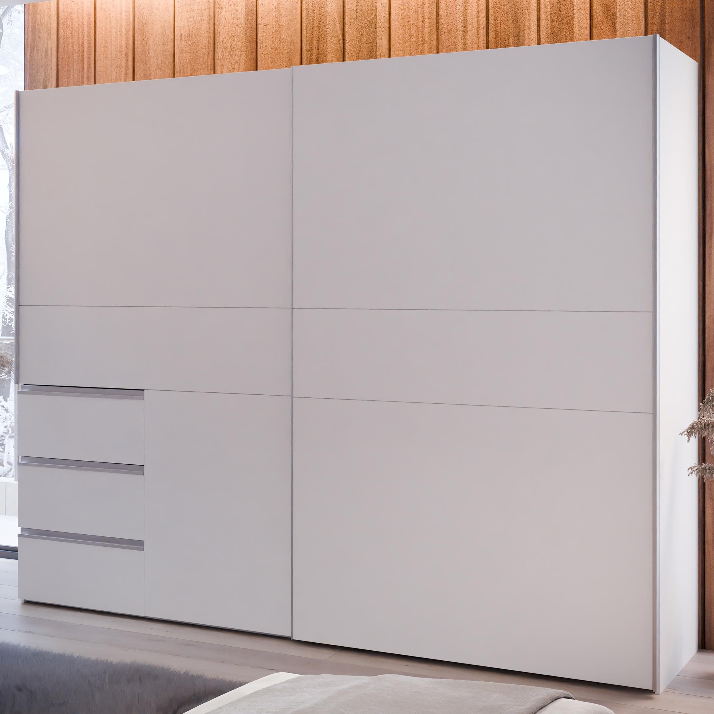 Angebot: FORTE Winn 2 moderner Kleiderschrank 250 - Weiß 250x200 ohne Spiegel 🌟