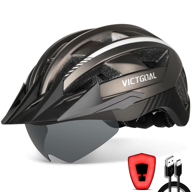 🚴‍♂️🔥 VICTGOAL Fahrradhelm Herren Damen MTB Helm mit Abnehmbarer Magnetische Schutzbrille Visier Atmungsaktiv 🚴‍♀️