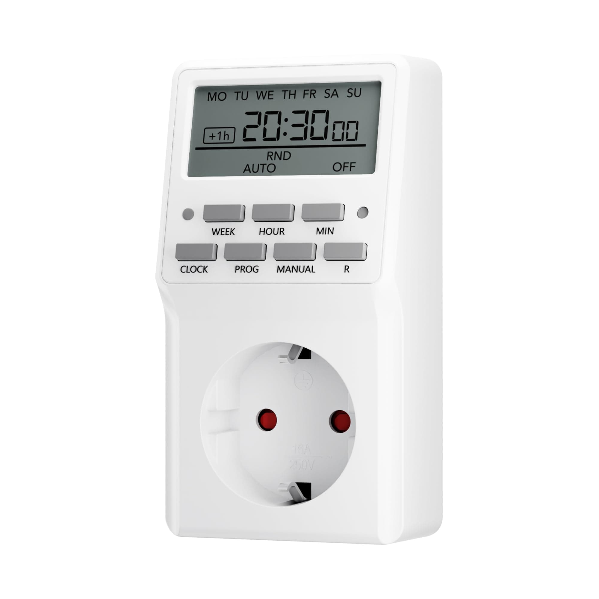 🕒 HBN Digitale Zeitschaltuhr Timer Steckdose mit 20 Schaltprogramme - Wochenzeitschaltuhr für Innen