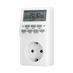 🕒 HBN Digitale Zeitschaltuhr Timer Steckdose mit 20 Schaltprogramme - Wochenzeitschaltuhr für Innen