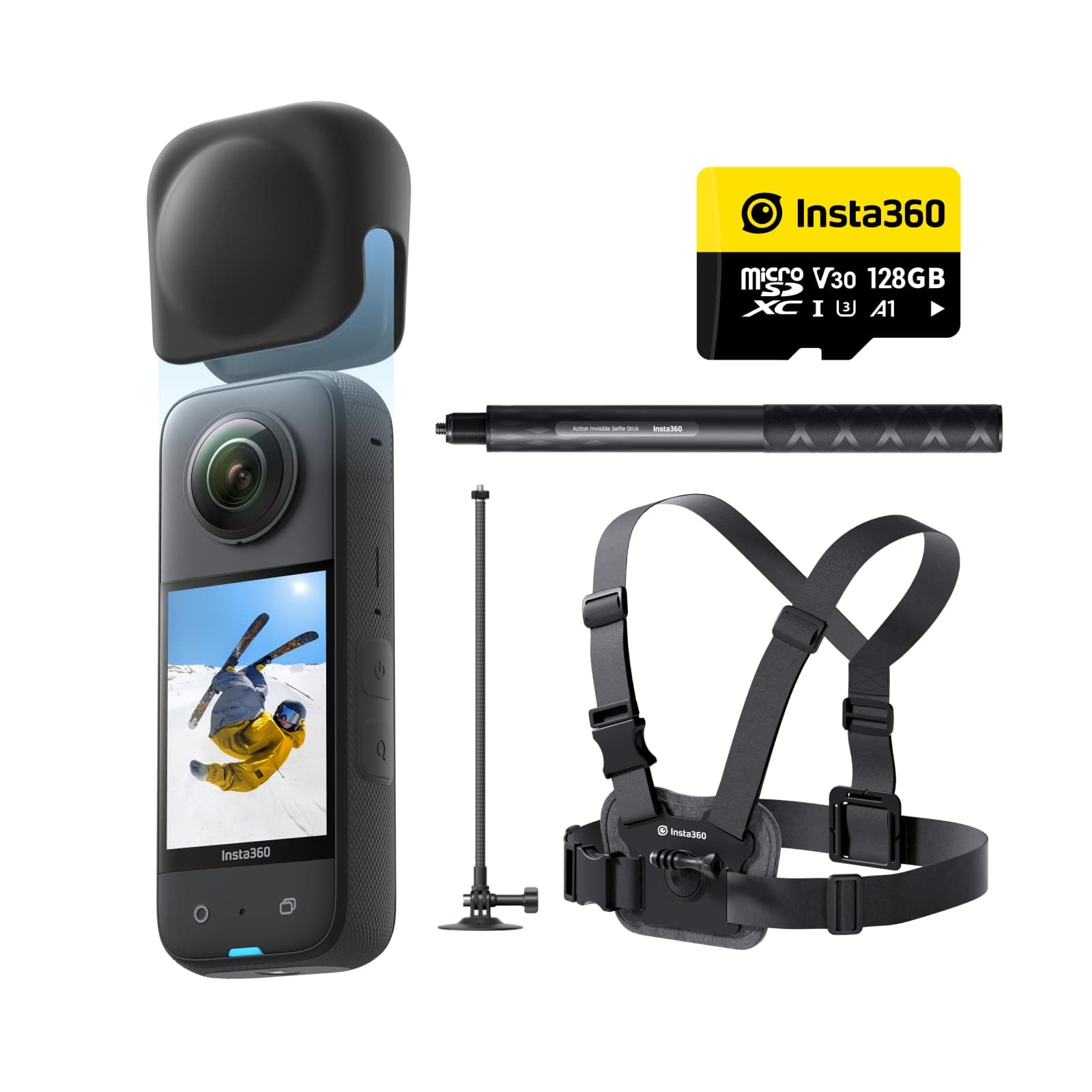 Insta360 X3 Schnee-Set: 360° Action Kamera mit 72 MP Fotos und 5,7 K Videoaufnahme