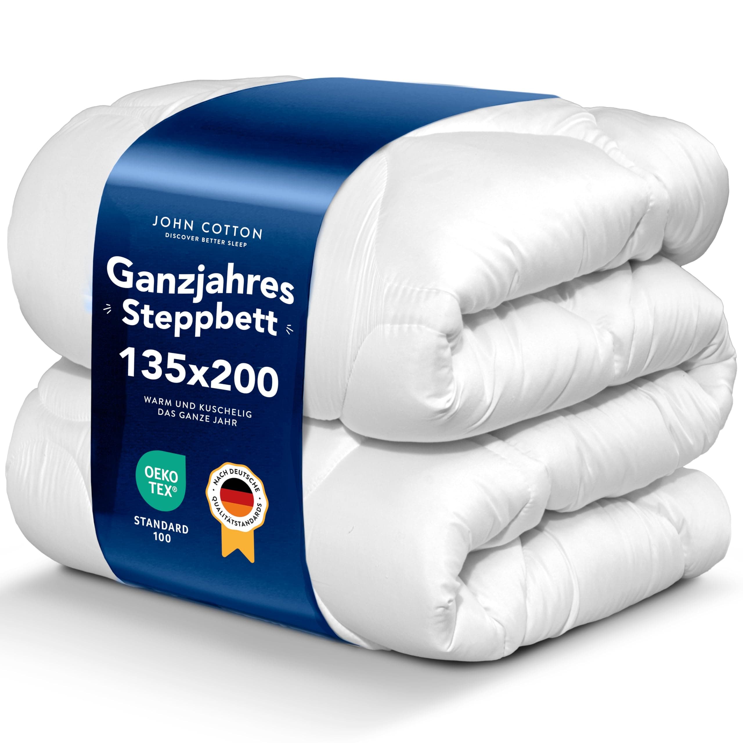 John Cotton New Way Bettdecke 135x200 - Innovativ & Atmungsaktive Steppdecke für Allergiker