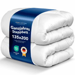 John Cotton New Way Bettdecke 135x200 - Innovativ & Atmungsaktive Steppdecke für Allergiker