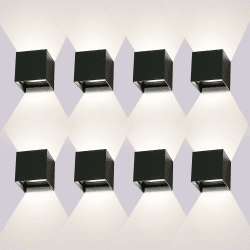 LED Wandleuchten Innen/Außen 8er Pack 12W - Top-Qualität und Einstellbarer Abstrahlwinkel 🌟