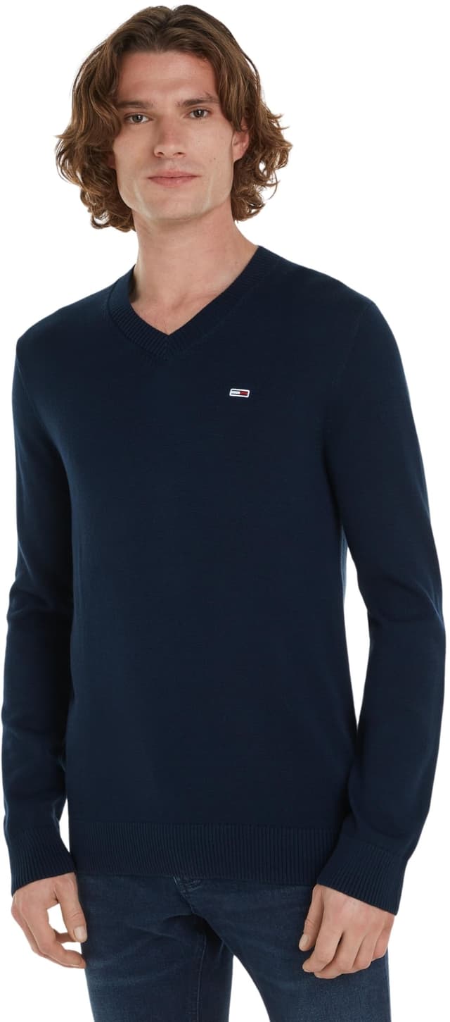 Tommy Jeans Herren Pullover V-Ausschnitt S Blau 🌟