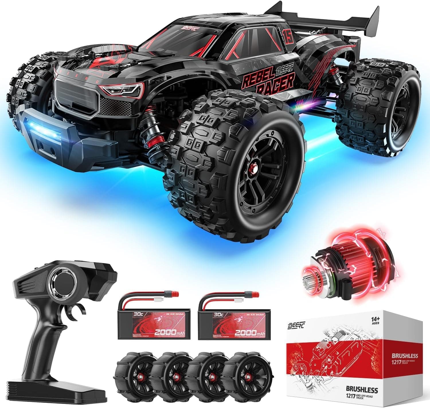 🚗 DEERC 1:14 Brushless RC Auto für Erwachsene: 46+ mph Off-Road Action! 🏁