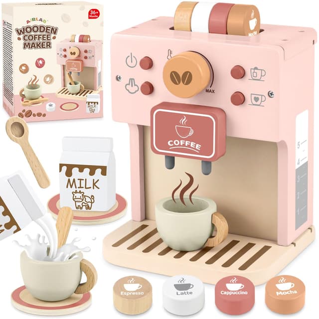 🎉 Airlab Kinderküche Kaffeemaschine Kinder Holz Spielset 🌟