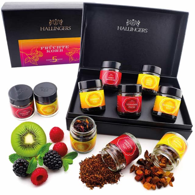 Hallingers Früchtekorb - 5 Sorten Tee Geschenkset 🍵🎁