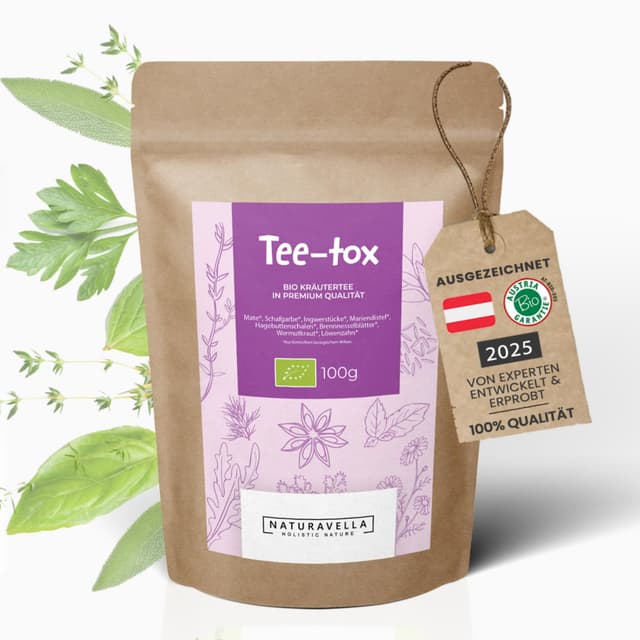 NATURAVELLA Tee-tox Bio Bitterkräutertee | 100g 🌿🍵 Unterstützt Leber & Verdauung