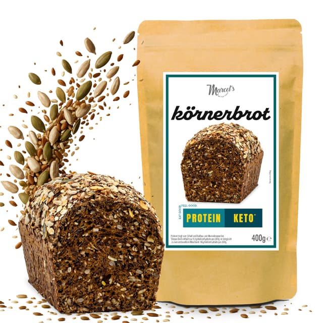 Marcel's LowerCarb-Brotbackmischung (800g) – Saftiges Körnerbrot 🍞 | Keto Brot mit 80% weniger Kohlenhydraten