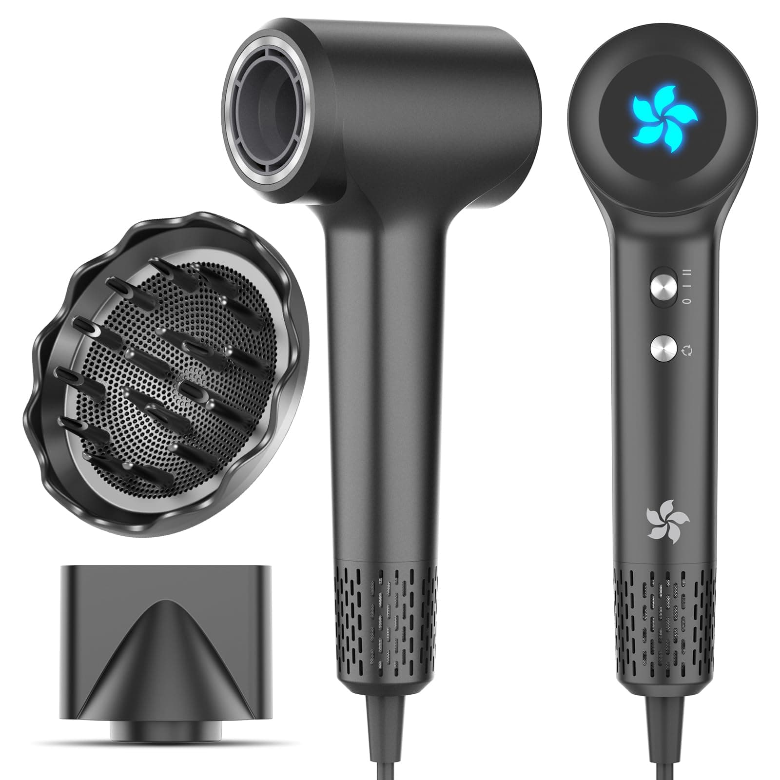 🌟🌪️ 5X Schnelles Trocknen! Ionen Haartrockner mit Diffusor - 110000 U/min, 57dB Geräuscharm