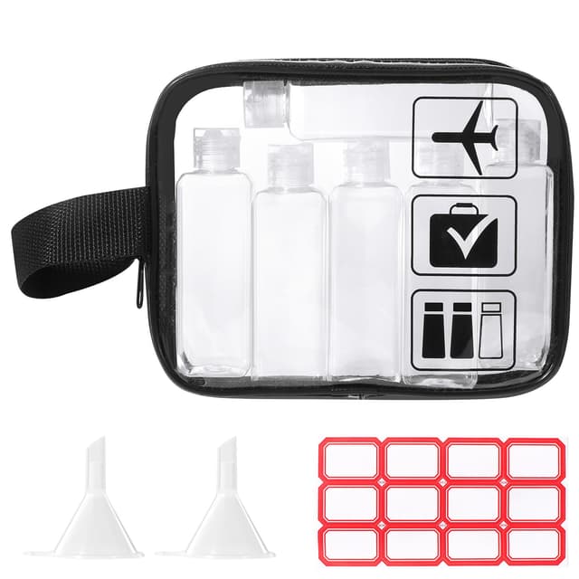 Diboniur Kulturbeutel Transparent –10-teiliges Flugzeug-Reiseset 🧳💦