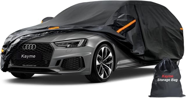 🚗 Kayme 7 Schichten Autoabdeckung Wasserdicht Atmungsaktiv | Vollgarage Autoplane 2XL C11