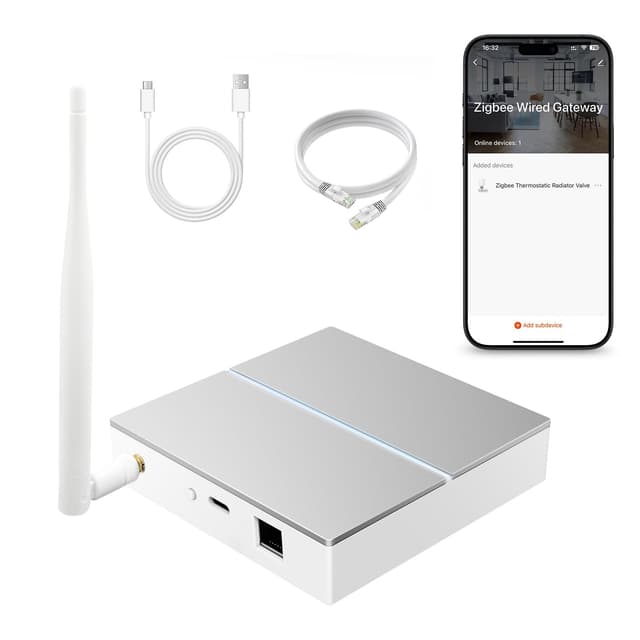 AVATTO Zigbee Gateway Hub mit Antenne und LAN-Kabel 🏠 Smart Home Bridge Wired Gateway
