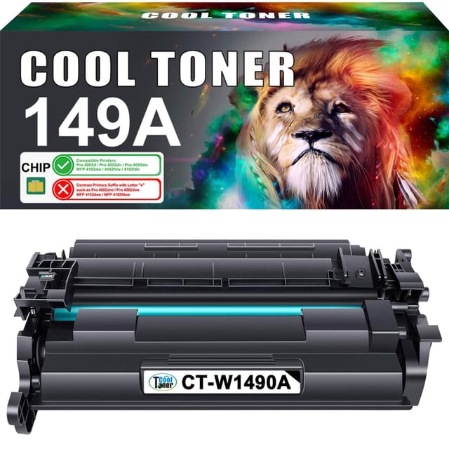 🖨️ Cool Toner 149A (Mit Chip) Kompatible für HP Laserjet Pro 4002dn Toner 4002dw 4002d 4002 MFP 4102fdw 4102dw 4102fdn 4102 149A 149X W1490A W1490X - Schwarz, 1er-Pack 149A+1PK+Schwarz
